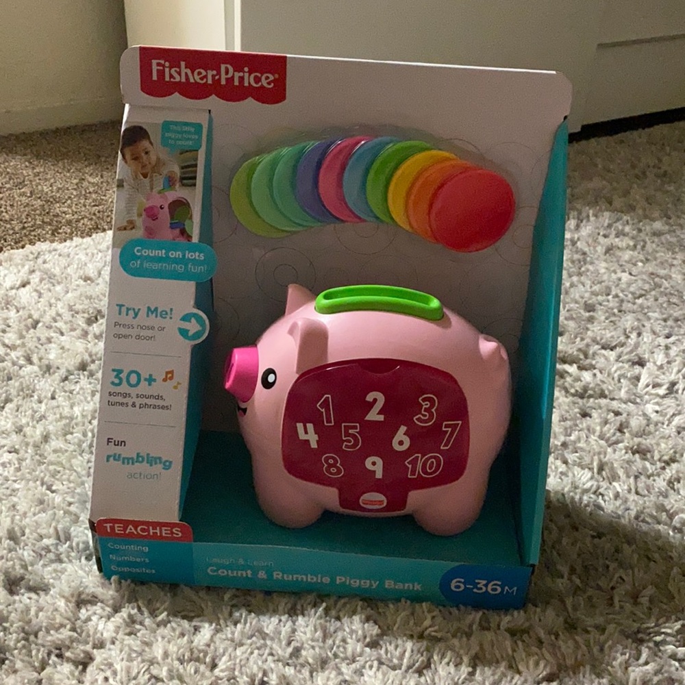 Brand New Fisher-Price Count & Rumble Piggy Bank